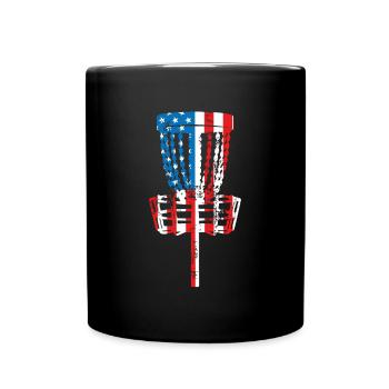 Disc-golf-fangkorb Usa-flagge - Tasse einfarbig - Schwarz - Vorne