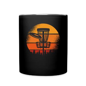 Disc Golf Retro-sonne - Tasse einfarbig - Schwarz - Vorne