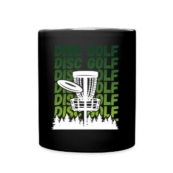 Catch basket for disc golf - Full Colour Mug - black - Front