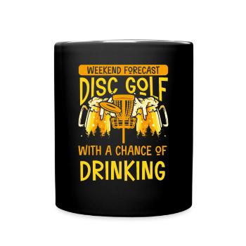 Disc Golf et consommation de bière - Mug uni - noir - Devant