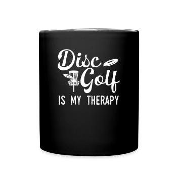 Discgolf Ist Meine Therapie - Tasse einfarbig - Schwarz - Vorne