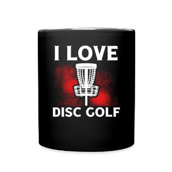 I love disc golf - Full Colour Mug - black - Front