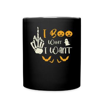 I Boo what i want Ghost Funny Halloween Costume - Full Colour Mug - black - Front