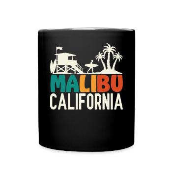 Malibu California Surfer Rettungsschwimmerstation - Tasse einfarbig - Schwarz - Vorne