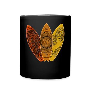 Horoskop des Löwenkernkernkernkernkreises Surfboar - Tasse einfarbig - Schwarz - Vorne