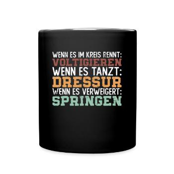 Voltegieren Pferdesport Voltegierer Reitsport - Tasse einfarbig - Schwarz - Vorne
