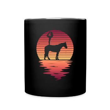 Chevaux de voltige équestre - Mug uni - noir - Devant