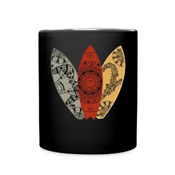 Widder -Zodiac -Surfboard -Surfenhoroskop - Tasse einfarbig - Schwarz - Vorne