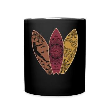 Libra -Tierkreis -Surfbrett -Surfenhoroskop - Tasse einfarbig - Schwarz - Vorne