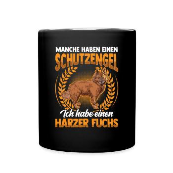 Harzer Fuchs ist mein Schutzengel Hütefuchs - Tasse einfarbig - Schwarz - Vorne