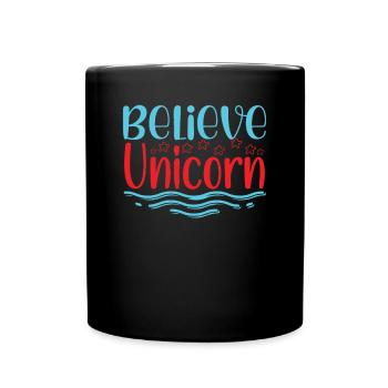 Belief in Unicorn Unicorn - Full Colour Mug - black - Front