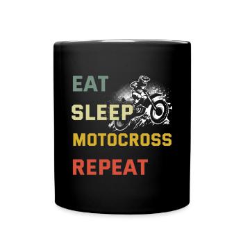 Motocross Tshirt For Men Women Enduro Supermoto - Full Colour Mug - black - Front