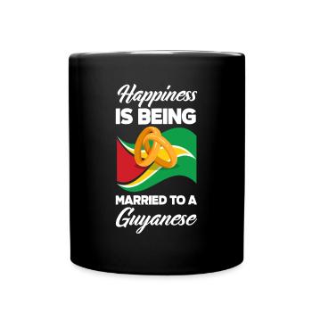 Happy is who married to a Guyanese - Full Colour Mug - black - Front
