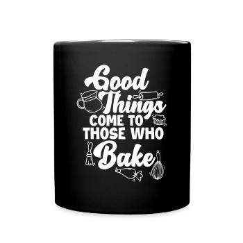 Lustiges Hobby Bäcker Geschenk - Tasse einfarbig - Schwarz - Vorne