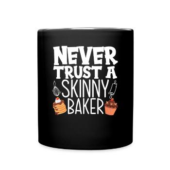 Lustiges Hobby Bäcker Geschenk - Tasse einfarbig - Schwarz - Vorne