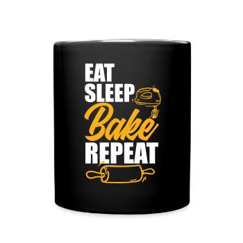 Lustiges Hobby Bäcker Geschenk - Tasse einfarbig - Schwarz - Vorne