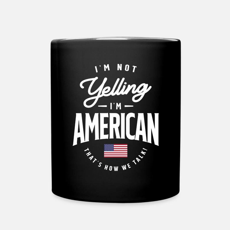 Je ne crie pas Je suis American Funny American Pride - Mug uni - noir