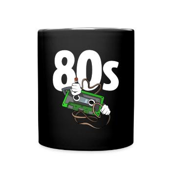 Costume de cassette de fête des années 80 - années 80 - Mug uni - noir - Devant