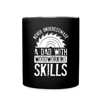 Dad With wood knowledge - Full Colour Mug - black - Front