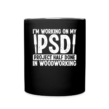 Holzprojekt Halb Fertig - Tasse einfarbig - Schwarz - Vorne