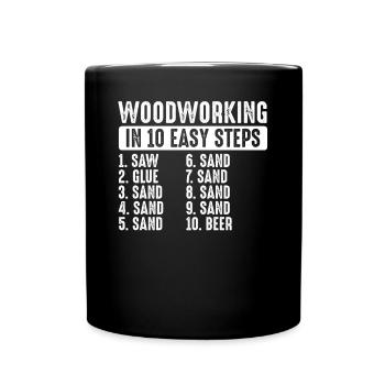 Woodworking in simple steps - Full Colour Mug - black - Front