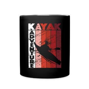 Kayak -Abenteuer Kajak -Kajakfahrer im Freien - Tasse einfarbig - Schwarz - Vorne