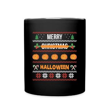 Merry Christmas ... Halloween Shirt Geschenk - Tasse einfarbig - Schwarz - Vorne