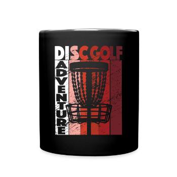 Disc Golf Abenteuer Retro Frisbee Golf - Tasse einfarbig - Schwarz - Vorne