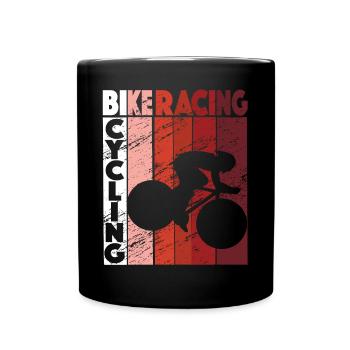 Fahrradrennrad Retro -Retro -Radfahrer - Tasse einfarbig - Schwarz - Vorne