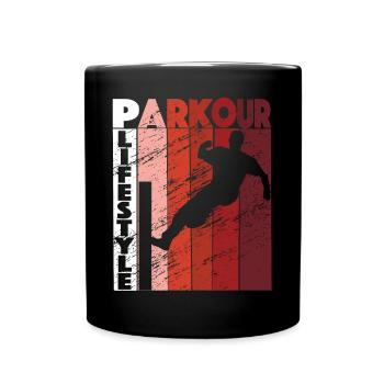 Parkour Lifestyle Retro Freerunning Urban - Tasse einfarbig - Schwarz - Vorne
