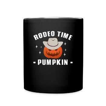 Rodeo Time Pumpking Country Wild West Halloween - Mug uni - noir - Devant