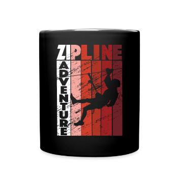 Zipline -Abenteuer Retro Ziplining - Tasse einfarbig - Schwarz - Vorne