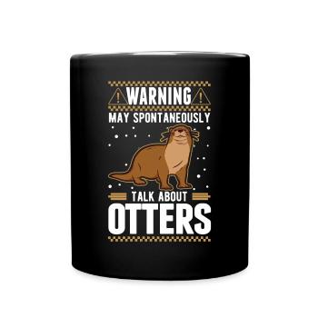 Warning Otter Otter Sea Otter - Full Colour Mug - black - Front
