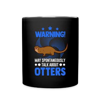 Warnung Otter Fischotter Seeotter - Tasse einfarbig - Schwarz - Vorne