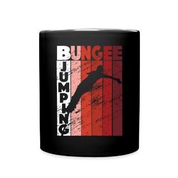 Bungee Jumping Retro Bungysprung - Tasse einfarbig - Schwarz - Vorne
