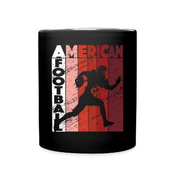 Amerikanischer Fußball -Retro -Fußballspieler - Tasse einfarbig - Schwarz - Vorne