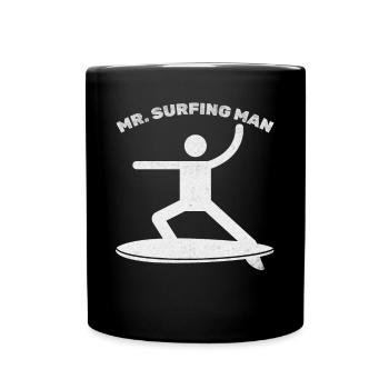 Surfer Mr. Surfing Man - Full Colour Mug - black - Front