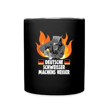 Schweißerin Spruch Design für Metallbauer - Tasse einfarbig - Schwarz - Vorne