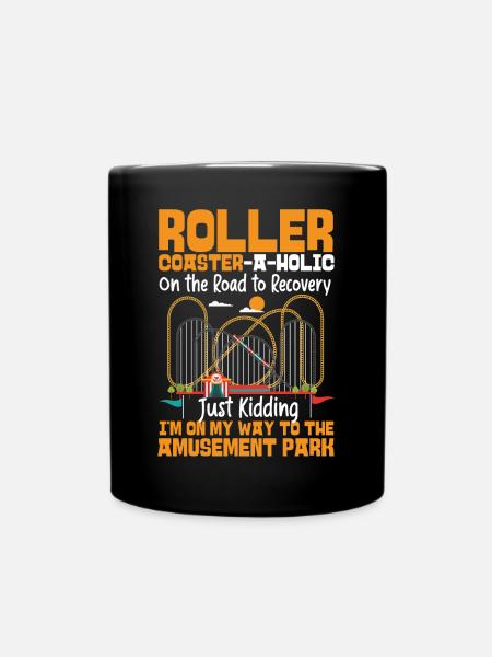 Roller Coaster Roller - Full Colour Mug - black