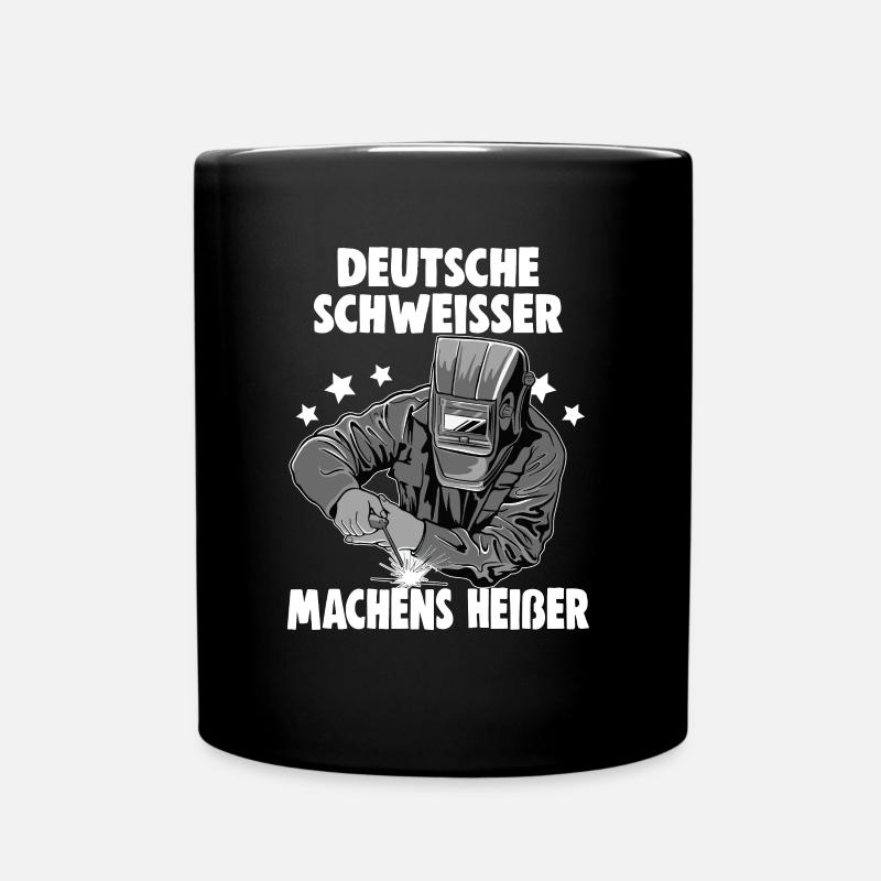 Schweißerin Spruch Design für Metallbauer - Tasse einfarbig - Schwarz