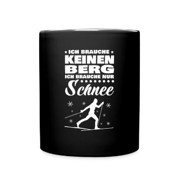 Langläufer Biathlon Skilangläufer - Tasse einfarbig - Schwarz - Vorne