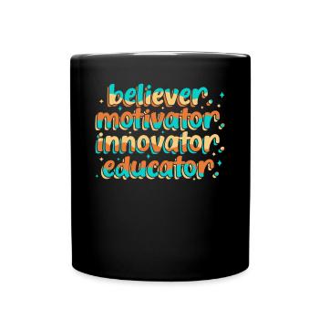Groovy Retro Gläubiger Motivator Innovator - Tasse einfarbig - Schwarz - Vorne