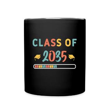 Class Of 2035 First Day Of School Grow With Me - Full Colour Mug - black - Front