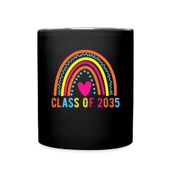Class Of 2035 First Day Of School Grow With Me - Full Colour Mug - black - Front