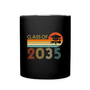 Class Of 2035 First Day Of School Grow With Me - Full Colour Mug - black - Front