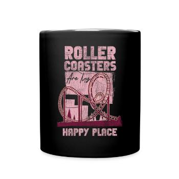Roller Coaster Vintage Roller - Tasse einfarbig - Schwarz - Vorne