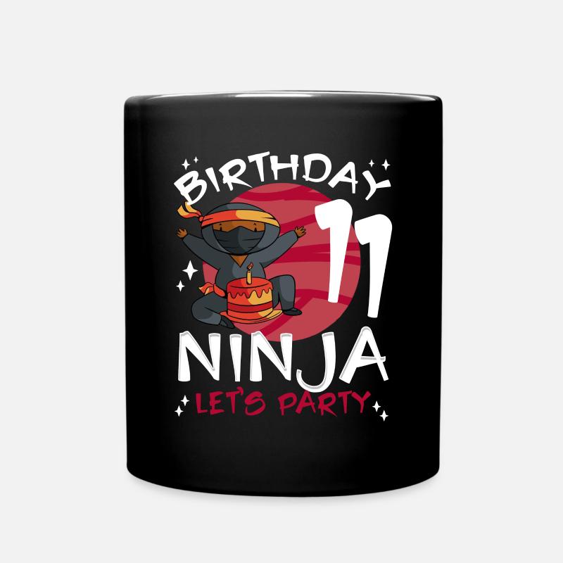Ninja mignon pour son 11e anniversaire - Mug uni - noir