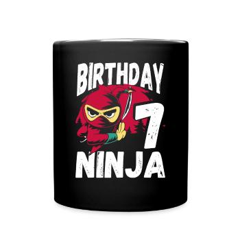 Cool Ninja for your 7th birthday - Full Colour Mug - black - Front