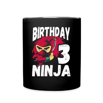 Cool 3rd Birthday Ninja - Full Colour Mug - black - Front