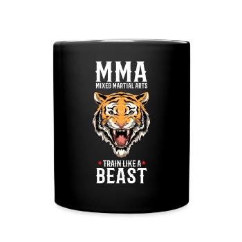 MMA Tiger - Cage Fighter Freies Kämpfen - Tasse einfarbig - Schwarz - Vorne